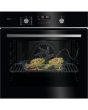 AEG GA5PB50FAB 59.5cm Built In Electric Single Oven - Gloss Black with Steel Trim