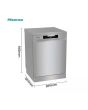 Hisense HS642D90XUK Dishwasher - Stainless Steel - 14 Place Settings