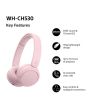 Sony WHCH530P.CE7 Wireless Over Ear Headphones - Pink