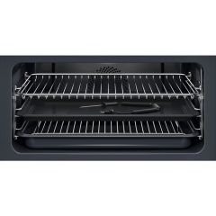 AEG GK7NK62FB 59.5cm Compact Combi Microwave Oven - Gloss Black with Steel Trim