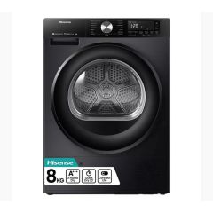 Hisense DH3S802BB3 3S Series WiFi-enabled 8kg Heat Pump Tumble Dryer - Black