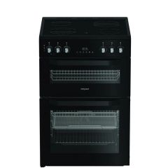 Hotpoint HDE6VDCASB1 50cm Double Oven Electric Cooker with Ceramic Hob - Black
