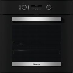 Miele H 2465 BP 59.5cm Built In Electric Single Oven - Black & Stainless Steel