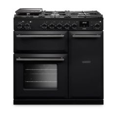 Rangemaster AURA90DFP/19276 90cm Dual Fuel Range Cooker - Charcoal Black with Onyx trim
