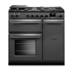 Rangemaster AURA90DFP/19277 Duel Fuel Range Cooker - Slate with Onyx trim