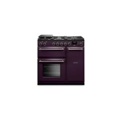 Rangemaster AURA90DFP/19282 90 Dual Fuel Range Cooker - Plum with Onyx trim