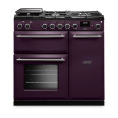 Rangemaster AURA90DFP/19330 90cm Dual Fuel Range Cooker - Plum with Brushed Nickel trim