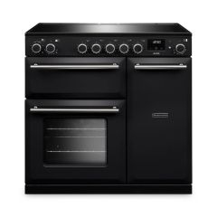 Rangemaster AURA90EIP/19332 90cm Induction Range Cooker - Charcoal Black with Brushed Nickel trim