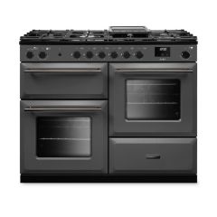 Rangemaster AURO110DF/19309 110cm Dual Fuel Range Cooker - Slate with Onyx trim