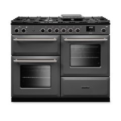 Rangemaster AURO110DF/19357 110cm Dual Fuel Range Cooker - Slate with Brushed Nickel trim