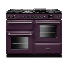 Rangemaster AURO110DF/19362 110cm Dual Fuel Range Cooker - Plum with Brushed Nickel trim