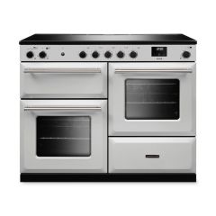 Rangemaster AURO110EI/19363 110cm Induction Range Cooker - White with Brushed Nickel trim