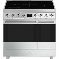 Smeg C92IMX2 81.3cm Electric Rangecooker with Double Oven and Induction Hob - Stainless steel