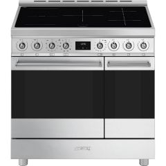 Smeg C92IPX2 85.3cm Electric Rangecooker with Double Oven and Induction Hob - Stainless steel
