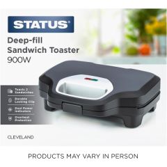 STATUS CLEVELAND1PKB4 Deep Fill Sandwich Toaster