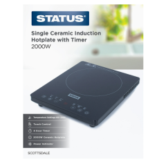 STATUS SCOTTSDALE1PKB4 Single Ceramic Induction Hob 2000W