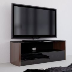 Vivanco 36151 A Series A1200W Walnut Stand with Black Glass for up to 50' TV