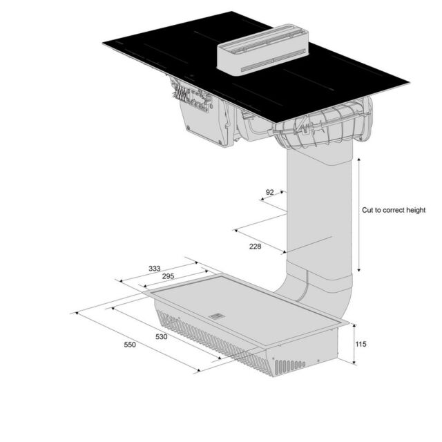 ASKO HIHD854MM 90cm 4 Zone Hood-in hob, Celsius Induction - Black