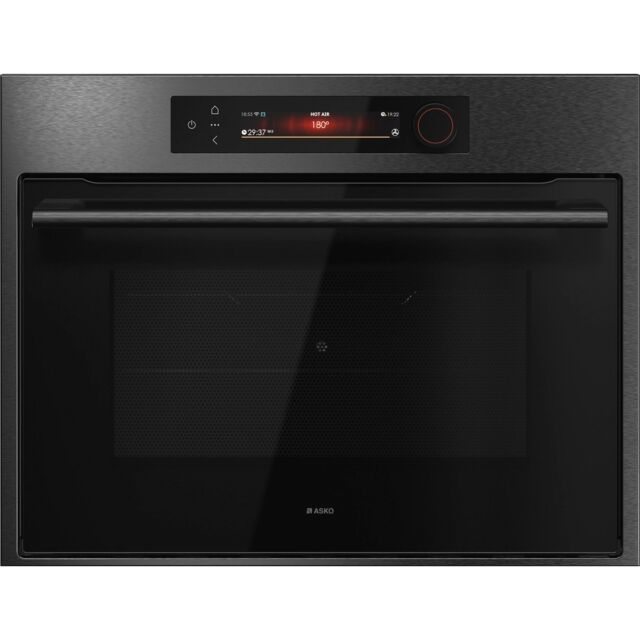 ASKO OCM64BSH 45cm Built In Combi Oven with Microwave - Black Steel