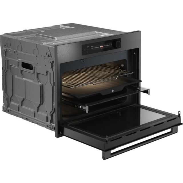 ASKO OCM64BSH 45cm Built In Combi Oven with Microwave - Black Steel