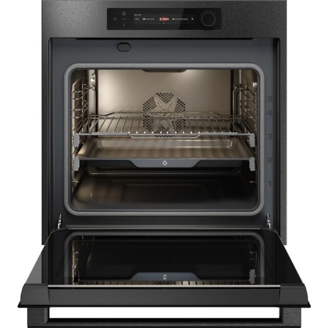 ASKO OTP66BSH 60cm Multifunctional Built In Single Oven with Pyrolytic cleaning - Black Steel