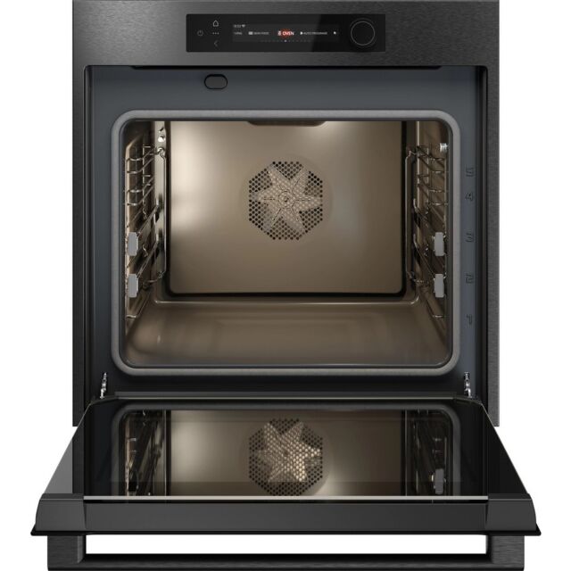 ASKO OTP66BSH 60cm Multifunctional Built In Single Oven with Pyrolytic cleaning - Black Steel
