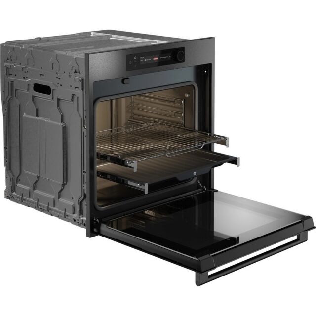 ASKO OTP66BSH 60cm Multifunctional Built In Single Oven with Pyrolytic cleaning - Black Steel