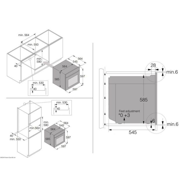 ASKO OTP66BSH 60cm Multifunctional Built In Single Oven with Pyrolytic cleaning - Black Steel