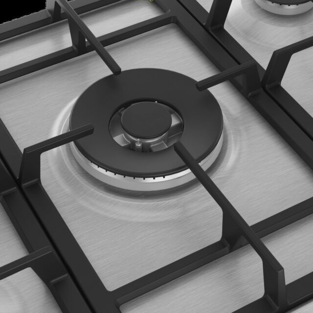 Beko HIAW75225SXE 75cm Gas Hob with Front Knob Controls - Stainless Steel
