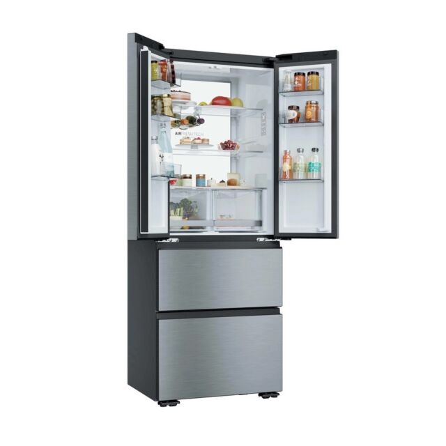 Haier HFKR5718DNMM 60/40 Total No Frost Multi-door Fridge Freezer - Inox
