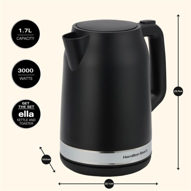 Hamilton Beach HBK3045MB Ella Kettle Black