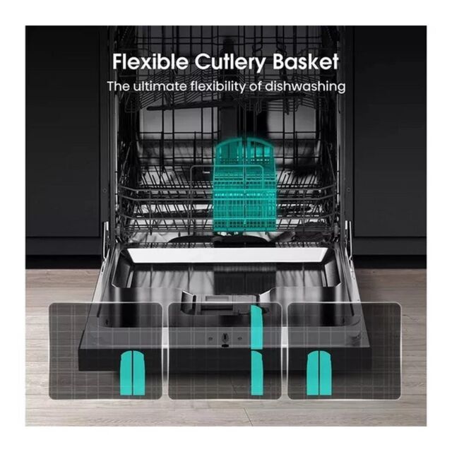 Hisense HS642D90XUK Dishwasher - Stainless Steel - 14 Place Settings