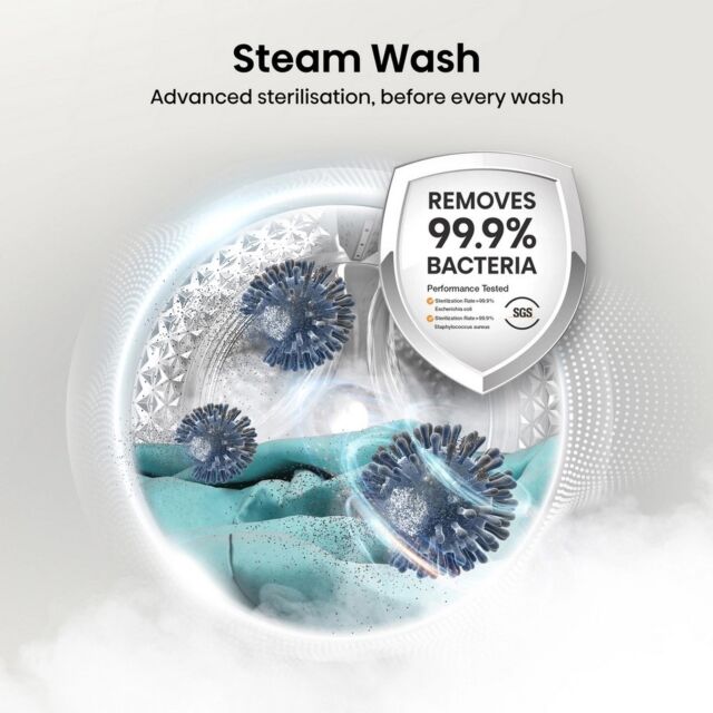 Hisense WF3S1043BB3 10.5kg 1400 Spin Steam Washing Machine - Black