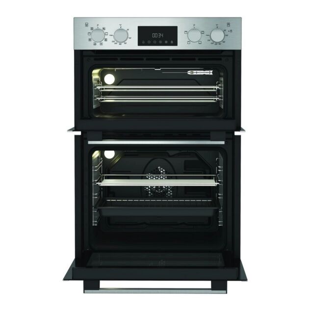 Hotpoint DIH82DIX 59.4cm Built In Electric Double Oven - Stainless Steel