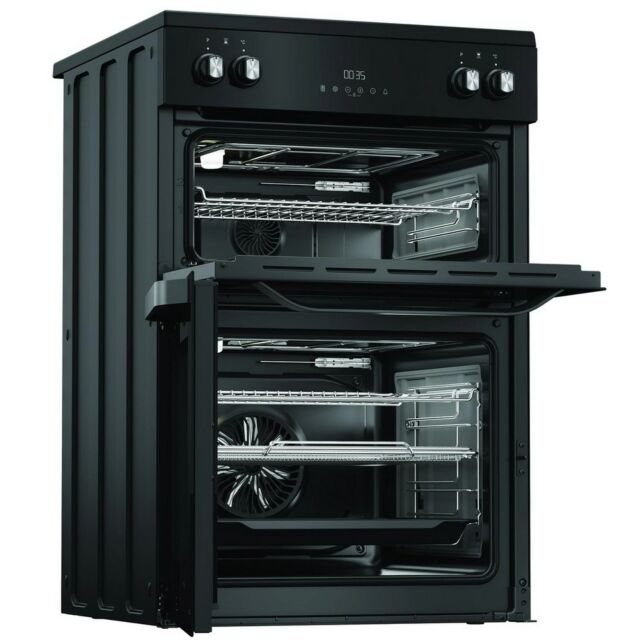 Hotpoint HDME6VDC2AB 60cm Double Oven Electric Cooker with Ceramic Hob - Black