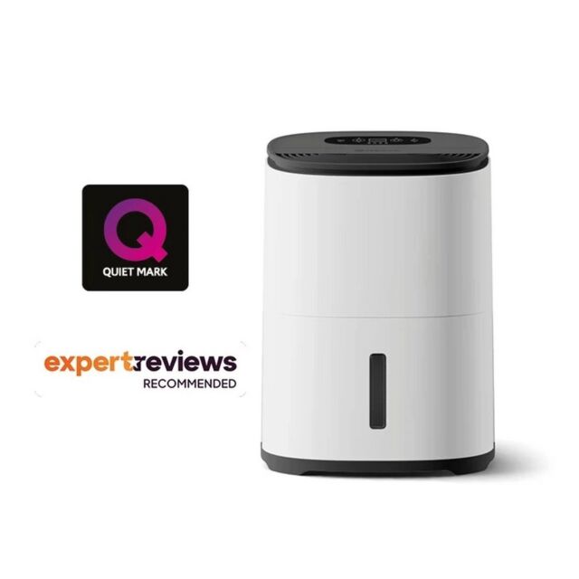 MEACO ARETEONE 6L Compact Dehumidifier / Air Purifier - White & Charcoal Black