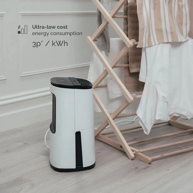MEACO ARETEONE 6L Compact Dehumidifier / Air Purifier - White & Charcoal Black