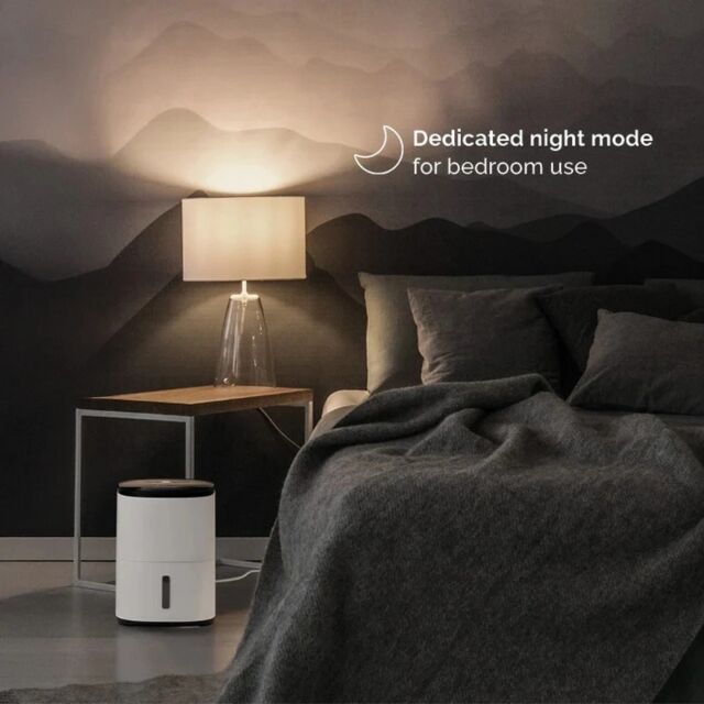 MEACO ARETEONE 6L Compact Dehumidifier / Air Purifier - White & Charcoal Black