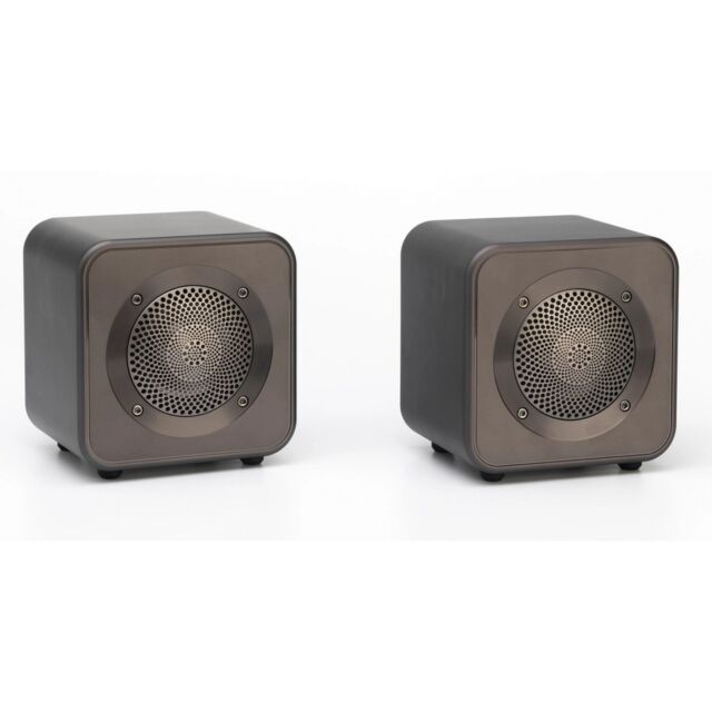 Mitchell Acoustics USTREAM GO Pair Portable active stereo wireless Speakers - Gun Metal Grey