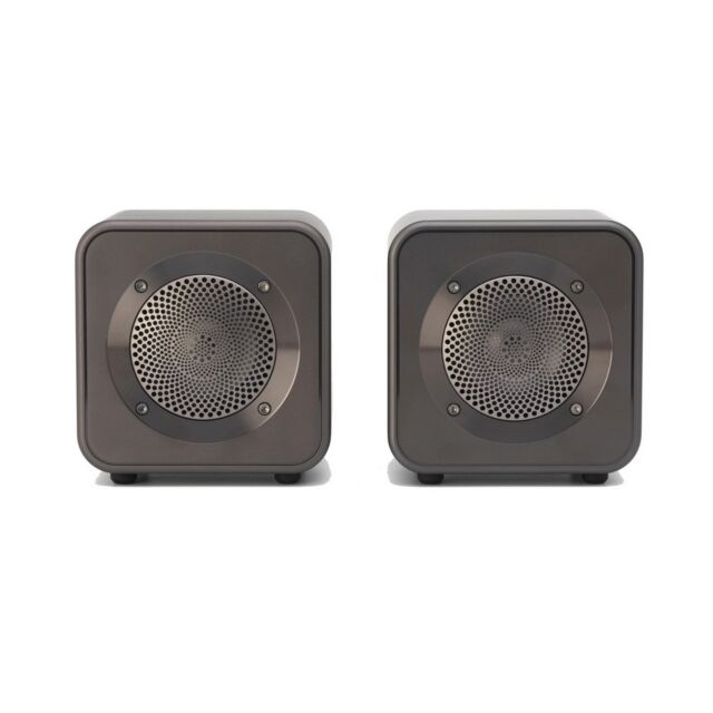 Mitchell Acoustics USTREAM GO Pair Portable active stereo wireless Speakers - Gun Metal Grey