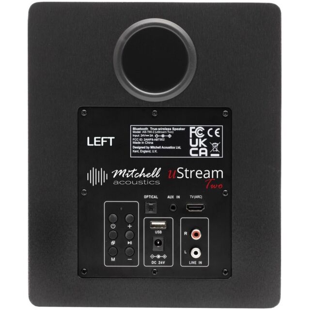 Mitchell Acoustics USTREAM TWO Active stereo wireless Speakers - Black