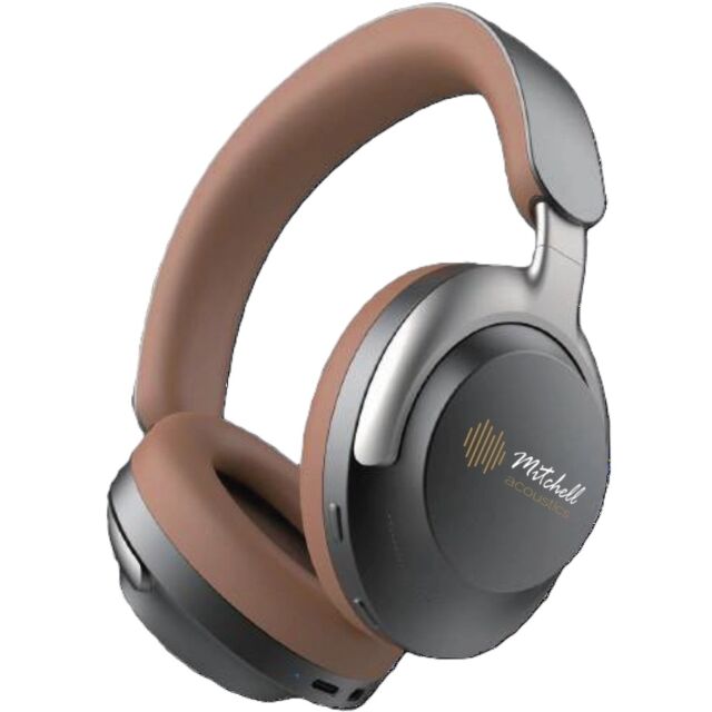 Mitchell Acoustics USTREAMAURA Headphones With Auracast Technology - Brown/Black