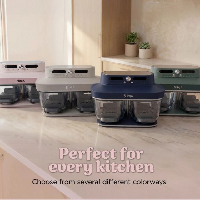 Ninja DD102UKPK1 Dual Zone 8-in-1 Function Glass Air Fryer - Rose Quartz