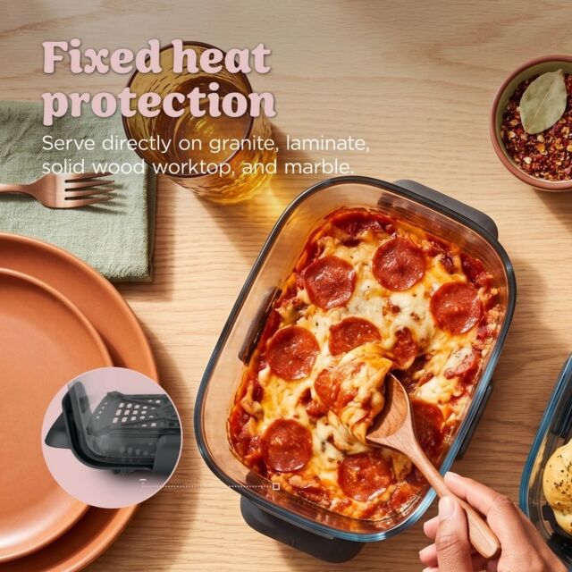 Ninja DD102UKPK1 Dual Zone 8-in-1 Function Glass Air Fryer - Rose Quartz
