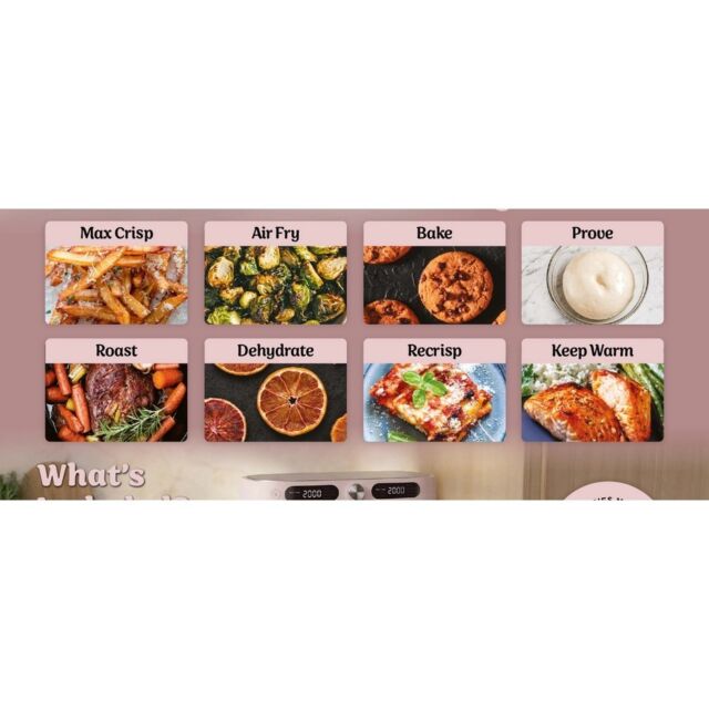 Ninja DD102UKPK1 Dual Zone 8-in-1 Function Glass Air Fryer - Rose Quartz