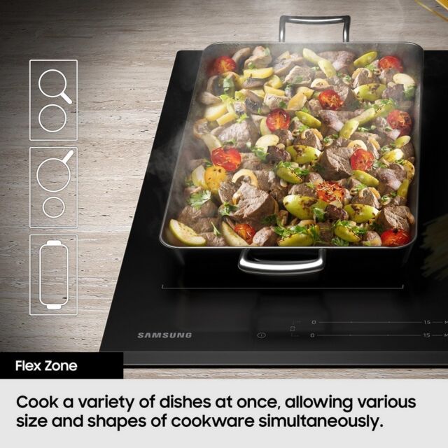 Samsung NZ85C6058FK/U1 Slim Fit 80Cm 5 Burner Induction Hob With Flex Zone Plus