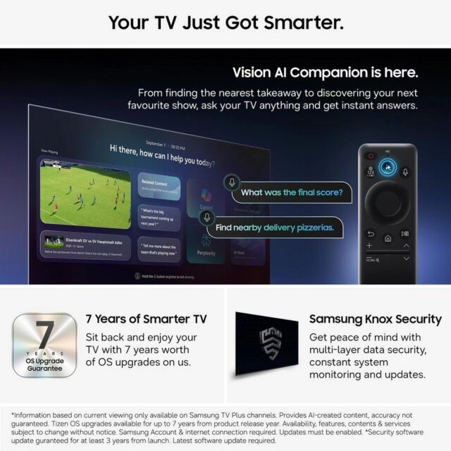 Samsung UE55U8020HKXXU 55inch 4K Crystal UHD Vision AI Smart TV