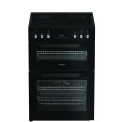 Hotpoint HDE6VDC2B1 60Cm Double Oven Electric Cooker With Ceramic Hob - Black
