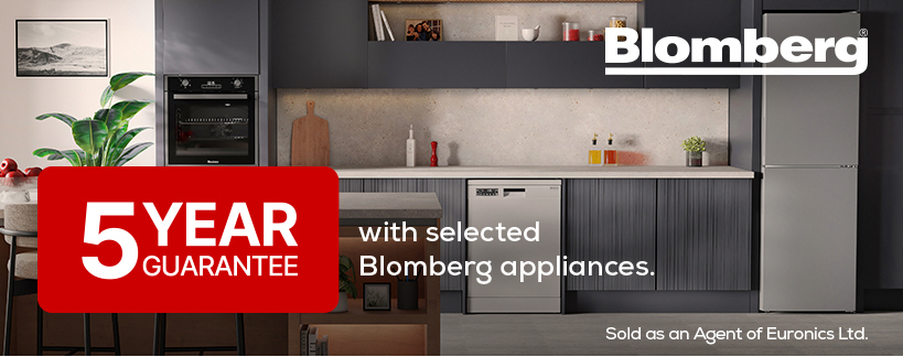 Check out our exclusive range of Blomberg home appliances with the extra peace of mind of a free 5 year warranty.
