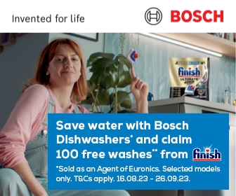 Bosch have once again teamed up with Finish to encourage people to save water, time and money by using their dishwashers.